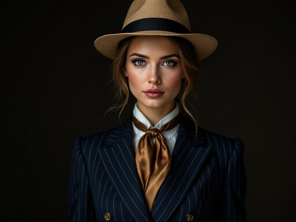 Porträt einer Frau in Herrenkleidung